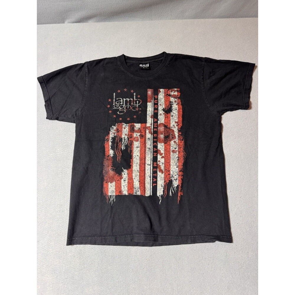 Lamb of God T Shirt Mens L Black Flag Graphic Print Pure American Metal Delta